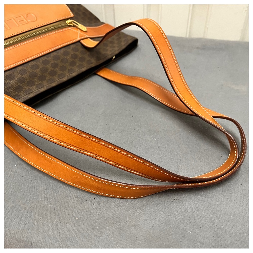 Authentic Celine Brown Monogram Leather Shoulder … - image 5